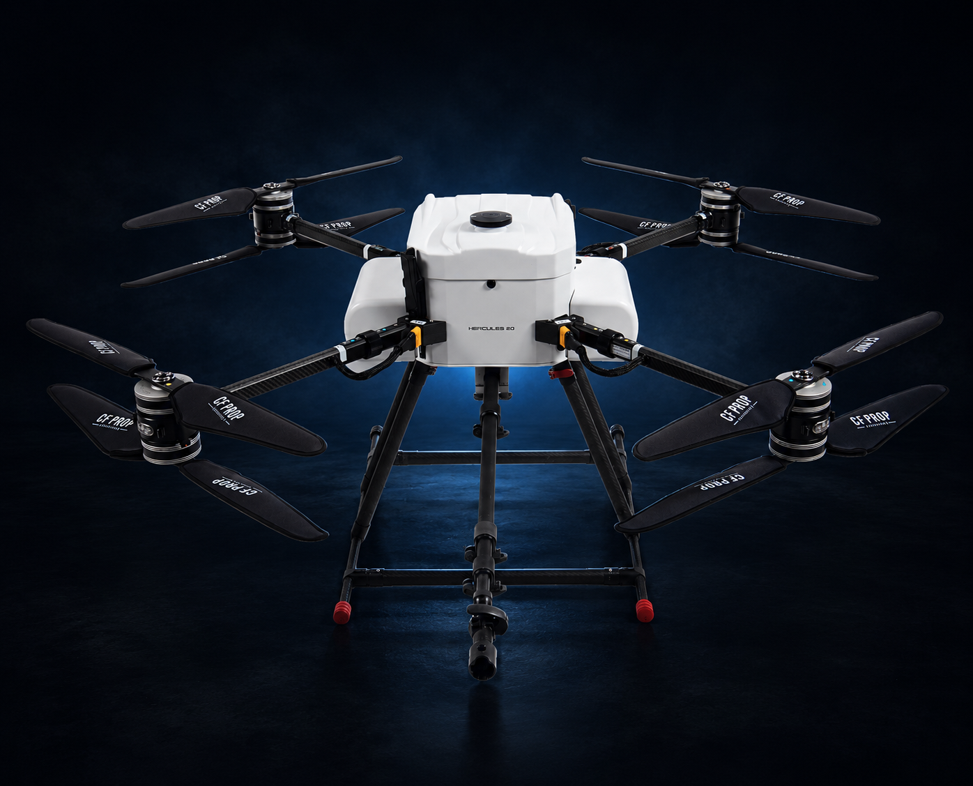 High-DRA Hercules 20 industriel rengøringsdrone med carbon-propeller til facade- og vinduesvask fra luften